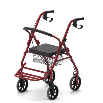 中国 Wholesale Metal Folding Adults Outdoor Lightweight Aluminum Elderly Walking Aids Foldable Upright Frame Walker Rollator With Seat 販売のため