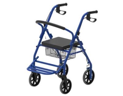 China Wholesale Metal Folding Adults Outdoor Lightweight Aluminum Elderly Walking Aids Foldable Upright Frame Walker Rollator With Seat zu verkaufen