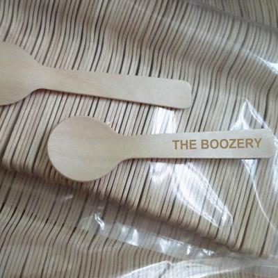 China 10cm stocked disposable wooden spoons for sale