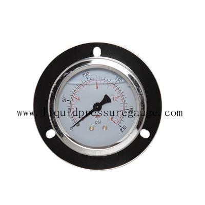 China Stainless Steel Liquid Filled Pressure Gauges With Flange 1/4 BSP Back Connection for sale