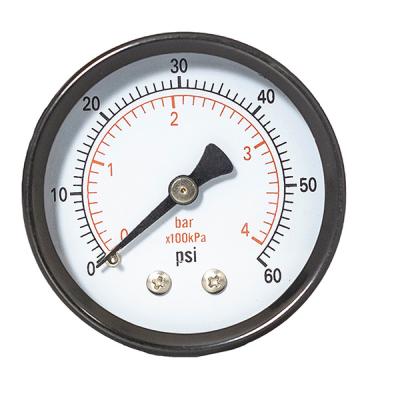 China 2in 50MM 60 Psi General Pressure Gauges Back Mount Gauge 1/4 BSP for sale