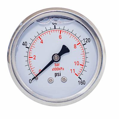 China 63mm 160 Psi Fluid Liquid Filled Pressure Gauges 11 Bar 1/4 BSP brass for sale