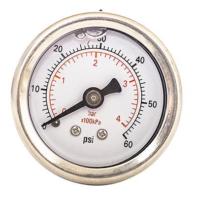 China 304 SS Case 2 Inch Liquid Filled Pressure Gauges Manometer 60 Psi 2.5% 1/4'' NPT for sale