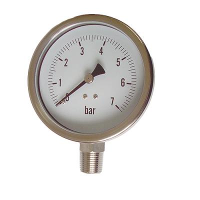 China Stainless Steel Liquid Filled Pressure Gauge 1/4 NPT Dry Pressure Gauge for sale