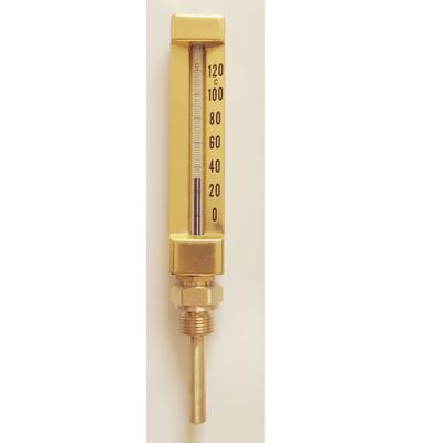 China Liquid Filled Glass 200mm 120deg V Shape Mercury Filled Thermometer 3/8