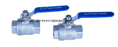 China 1000 psi 2 PC Ball Instrument Manifold Valve With Bule Handle 3/4 NPT Female To Female for sale