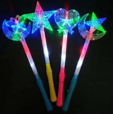 China Fashional Wholesale LED snowflake butterfly flash stick children magic glow star-moon stick party favor for sale