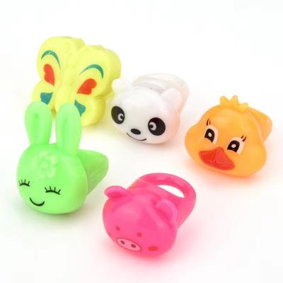 China Flashing Led Toys LED Flash Easter Ring Rubber Lovely Animal Shape Ring Party Popular Boys Girls Halloween Glow Animal Ring Gift for sale