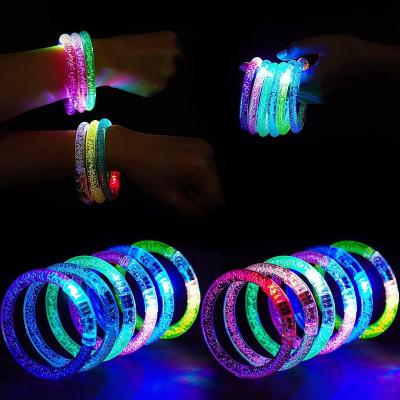 China Flashing Led Toys 2022 Popular LED flickering multi-color transformation acrylic luminous Neon light bracelet party for sale