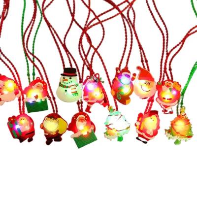 China Flashing Led Toys new silicone cheap promotion flash kids LED Christmas necklace for sale