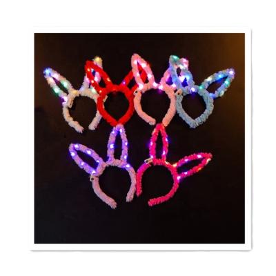 China LED Light-up Toys headband plush led flashing rabbit bunny ear glowing Luminous rabbit ear headbands for sale