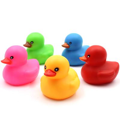 China Fun Baby Bath Yellow Duck Kids Water Floating Rubber Color Animal Toy Pools Bathroom Swim Ducks With Sound for sale