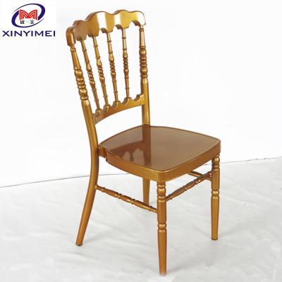 China Modern Commercial Furniture General Use Gold Aluminum Wedding Napoleon Chair for sale