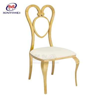 China Modern Commerical Furniture Gold Stainless Steel Royal Wedding Banquet Chair for sale