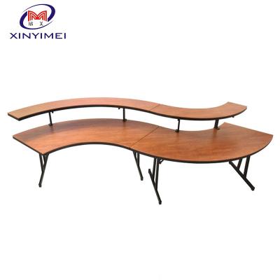 China Good quality solid wood round hotel folding buffet table for sale