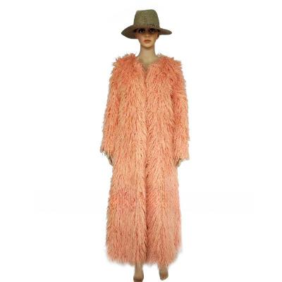 China Anti-wrinkle Direct from Manufacturer New British Style Radish Silk Fur Coat Medium Length Lamb Wool Jackets Women Casual Woven Outerwear for sale