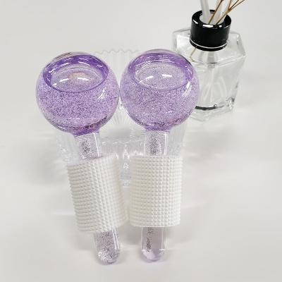 China Custom Logo and Color Reusable Blood Vessels Removal Facial Beauty Hot Cold Cold Gel Glitter Ice Facial Globes for sale