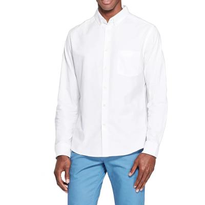 China High Quality Cotton Casual Slim Fit Breathable Stretch Men's 100% Button Down Long Sleeve Shirt for sale