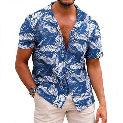 China Breathable Hawaiian Floral Cotton Summer Canvas Button Down Shirts Vacation Beach Mens Shirts for sale