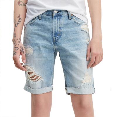 China OEM Classic Breathable High Quality 100% Cotton Streetwear Custom Denim Slim Fit Mens Shorts for sale