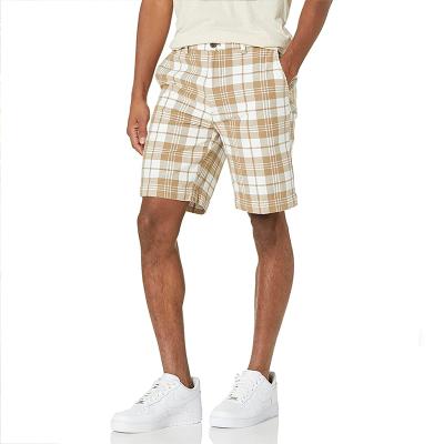 China Wholesale Custom Cotton Streetwear Plaid Pants Classic Fit Men Breathable Shorts for sale