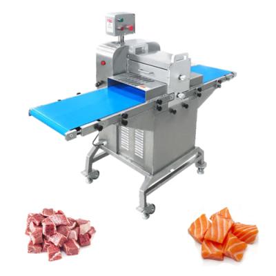 China HYTW-340 Hotels Stainless Steel Meat Cube Cutter Fresh Meat Chicken Dicer Cutting Machine With Conveyor for sale