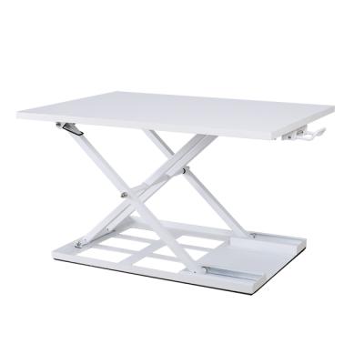 China Height Adjustable Desk Converter Available Black White Sit-holding Commercial Furniture for sale