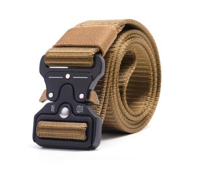 China Outdoor Applications Hot Sale On Amazon Quick Release Outdoor Tactical Military Nylon Men's Black Belt for sale