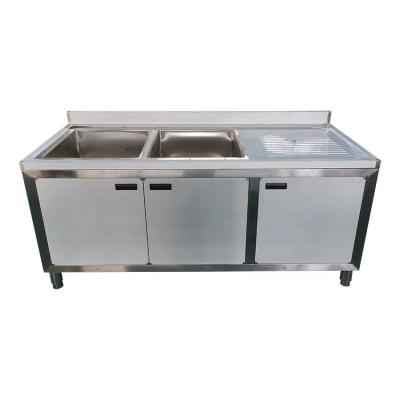 China Restaurant Low Price Chinese Factory Kitchen Sink Stainless Steel Work Table Cabinet for sale