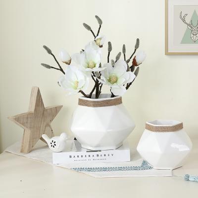 China 2021 eco-friendly modern ceramic flower vase for home decor ceramic vase wedding hotel decoration in stock for sale