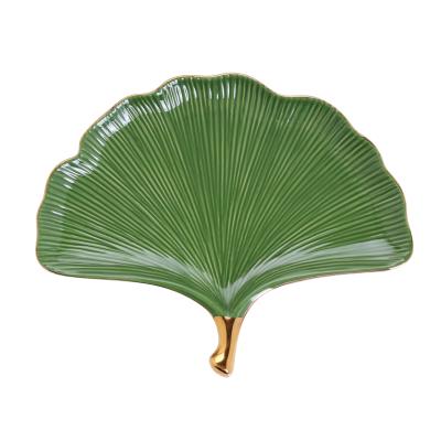 China 2019 new modern design golden pineapple ceramic shape ceramic plate decoration. for sale