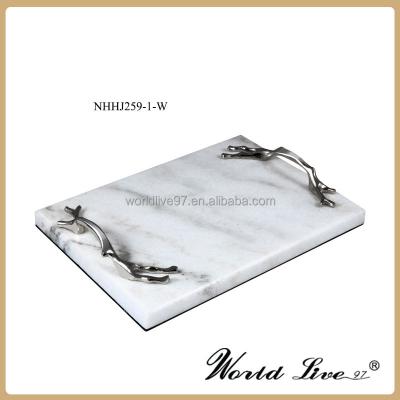 China Disposable Hosted Marble Decorative Serving Tray For Home Decor for sale