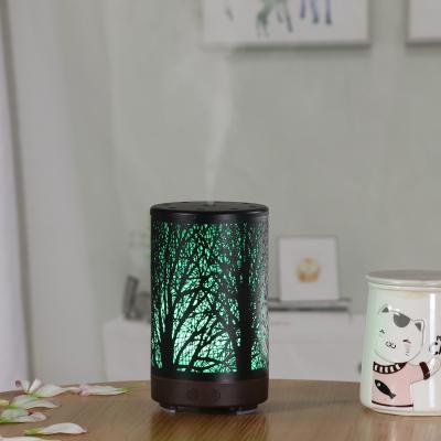 China New 100ml Hotel Design Tree Pattern Iron Aroma Diffuser Essential Oil Mist Humidifier For Body Oil for sale