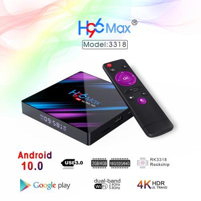 China Android 9 H96 RK3318 4GB 64GB USB3.0 Max Assistant Youtube 4K Smart TV Box 1080P H.265 60fps Google Voice OEM/ODM Smart TV Box for sale