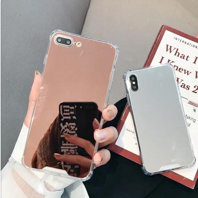 China Shockproof Airbag Full View Mirror Case For iphone 13 11 pro max 6 6s 8 7 plus 12 X XS Max Se 2020 Silicon Shockproof Phone Back Cover for sale