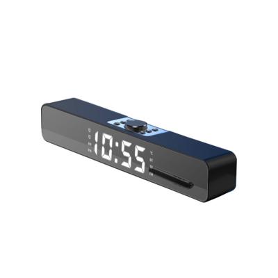 China TF USB AUX Music Alarm Clock Home Theater Speaker Soundbar BT LED Bar Radio Sound Speaker. computer wireless wireless for sale