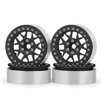 China 4pcs 1/10 RC Hobby Rock Crawler SCX10 TRX4 Appearance 90018 Metal Aluminum Alloy 2.2inch Beadlock Axial Wheel Rims for sale