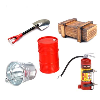 China RC Hobby 1/10 Scale Push Fire Extinguisher Bucket Fuel Tank And Oil Can Set RC Rock Crawler Decor Accessory Tool For SCX10 Trx6 TRX4 for sale