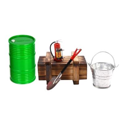 China RC Hobby Decoration 5pcs Fuel Tank Oil Can Wooden Box Shovel Fire Extinguisher For 1/10 RC Crawler Car for sale