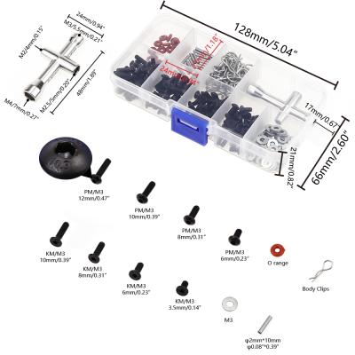 China NTFHobby 241Pcs 1/10 RC Hobby RC Car Parts, 1/10 HSP RC Car Repair Tool and Screw Box, Full D3/D4/XIS Car Screw Accessories for sale