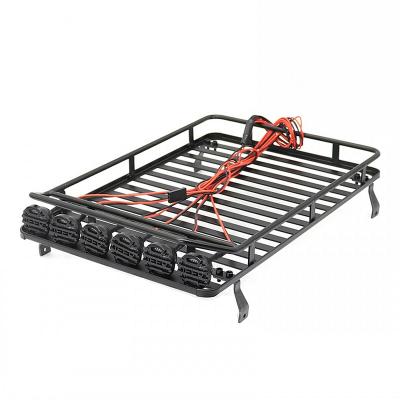 China RC Hobby 1/10 Trx4 D90 SCX10 Axial III RC Car 90046 Metal Luggage Rack w/6 Upgrade Parts Led Spotlights Lamp for sale