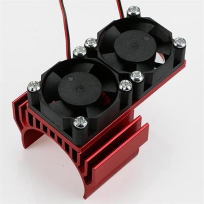 China RC Hobby RC Car Engine Radiator with Twin Fan for 1/10 RC Car HSP HPI Wltoys Himoto Tamiya 94111 94123 94107 94170 (Red) for sale