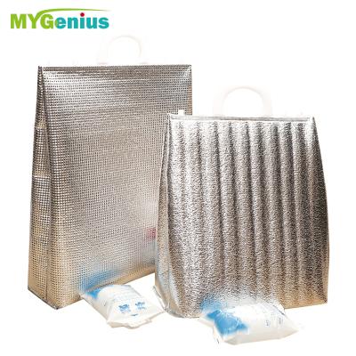 China Waterproof Disposable Portable Frozen Food Aluminum Foil Insulation Bag For Seafood Fresh Produce for sale