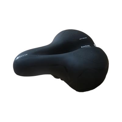 China Single Hollow Breathable Bicycle Saddle Men Women MTB Road Bike Saddle Big Butt Shock Absorbing Comfortable Comfortable Safety Warning for sale