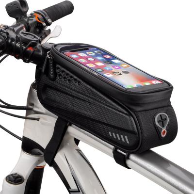 China Custom Durable Front Waterproof Travel Bike Frame Bag Bicycle Phone Bag for sale