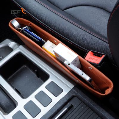 China Universal Wholesale PU Car Seat Organizer Auto Side Pocket Leather Organizer Gap for sale