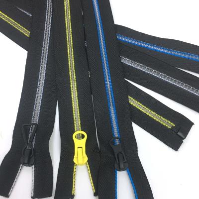 China Sustainable Eco-Friendly Zipper Making #5 Fancy Opening Zipper Colorful Plastic Resin Zipper Clothes | Bags for sale