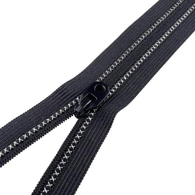 China Wholesale Viable Use Reverse Closed Tail Nylon Pull Factory Roll Resin Deluxe Cross Nylon Zipper With Metal Zipper for sale