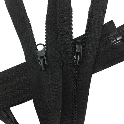 China Viable make 3# 5# open end black custom zipper invisible nylon zipper for clothing pants or home textiles for sale