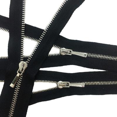 China #0#1#2#3#4#5# custom logo metal pocket zipper bag cremallerfermuar viable wholesale metal zipper for sale